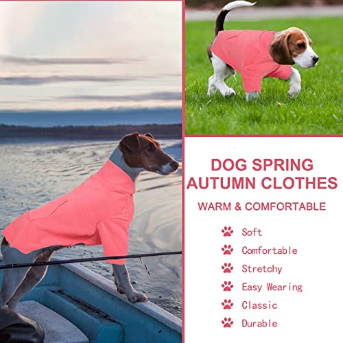 Dora Bridal Dog Fleece Sweater-Pullover Dog Fleece Vest with Harness Hole-Solid Fleece Dog Pajamas-Spring Dog Fleece Clothes-Stretchy Fleece Dog Sweater for Small Medium Dogs-Rose Red-XS