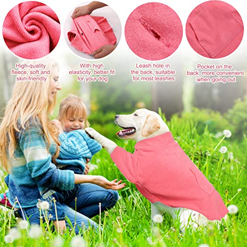 Dora Bridal Dog Fleece Sweater-Pullover Dog Fleece Vest with Harness Hole-Solid Fleece Dog Pajamas-Spring Dog Fleece Clothes-Stretchy Fleece Dog Sweater for Small Medium Dogs-Rose Red-XS