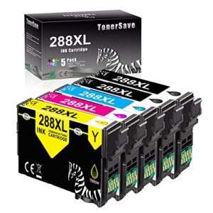 tonersave remanufactured 288 t288xl 288xl ink cartridge for epson xp-446 xp-440 xp-330 xp-340 xp-430 (5-pack, 2 black cyan magenta yellow, epson 288)