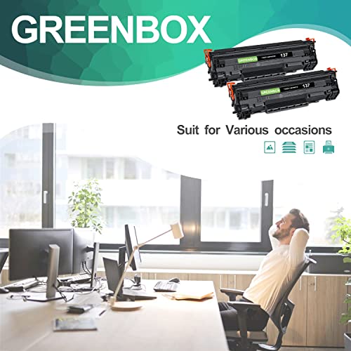 GREENBOX Compatible Toner Cartridge Replacement for Canon 137 CRG137 9435B001AA MF236n D570 LBP151dw MF247dw MF249dw MF232w MF244dw Printer (2 Black)