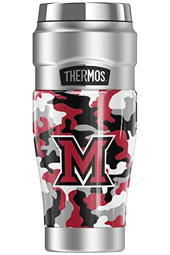 THERMOS MIAMI UNIVERSITY (OH) OFFICIAL Camo STAINLESS KING Stainless Steel Travel Tumbler, Vacuum insulated & Double Wall, 16oz