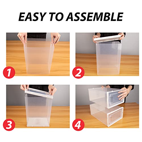 Apobabo Hat Organizer for Baseball Caps, Transparent Dust-Free Cap Rack Box Display, Easy Assembly Stackable Hat Storage System