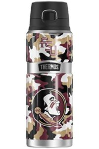 thermos florida state university official camo stainless king stainless steel drink bottle, vacuum insulated & double wall, 24oz