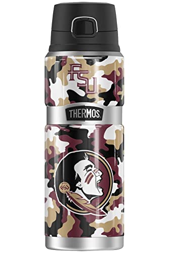 THERMOS FLORIDA STATE UNIVERSITY OFFICIAL Camo STAINLESS KING Stainless Steel Drink Bottle, Vacuum insulated & Double Wall, 24oz