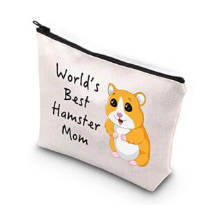 bdpwss hamster makeup bag world's best hamster mom hamster lover gift hamster mom gift (hamster mom best)