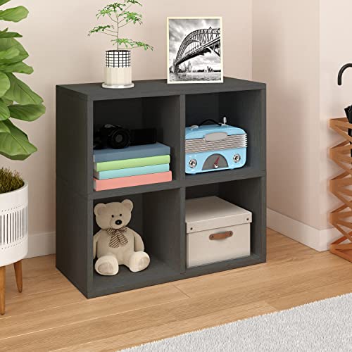 Way Basics 4 Cubby Bookshelf Cube Shelf Closet Organizer and Storage