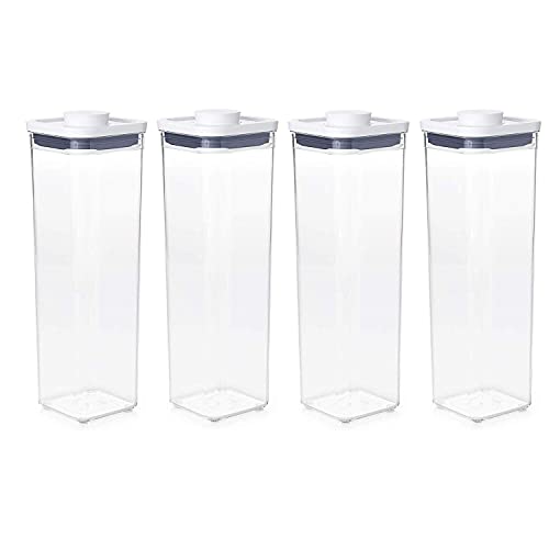 OXO Good Grips POP Container - Airtight Food Storage - 2.3 Qt Square (Set of 4) for Spaghetti and More