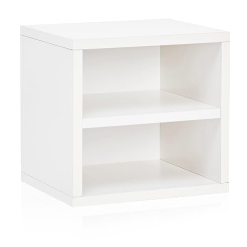 Way Basics Stackable Bookshelf Cube 2-Tier Shelf Modular Closet Organizer and Storage (Tool-Free Assembly)