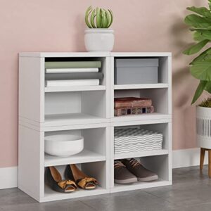 Way Basics Stackable Bookshelf Cube 2-Tier Shelf Modular Closet Organizer and Storage (Tool-Free Assembly)