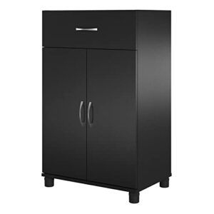 pemberly row transitional 24" 1 drawer/2 door base storage cabinet in black