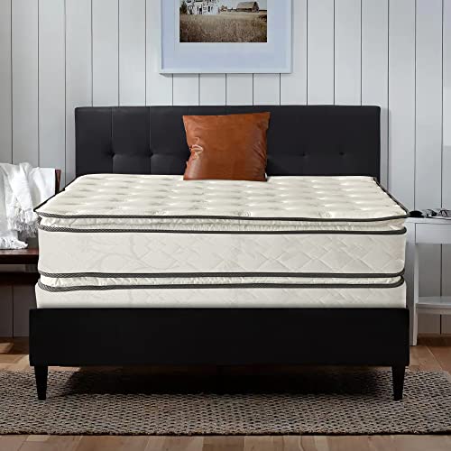 Mayton, 12-Inch Medium Plush Double Sided Pillowtop Innerspring Mattress with 8" Wood Box Spring, Queen