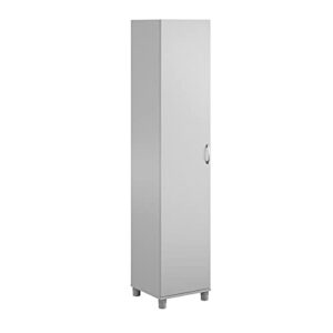 Pemberly Row Transitional 16" Utility Storage Cabinet in Dove Gray