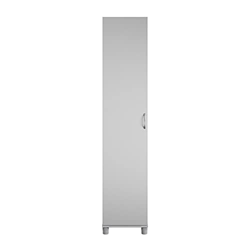 Pemberly Row Transitional 16" Utility Storage Cabinet in Dove Gray