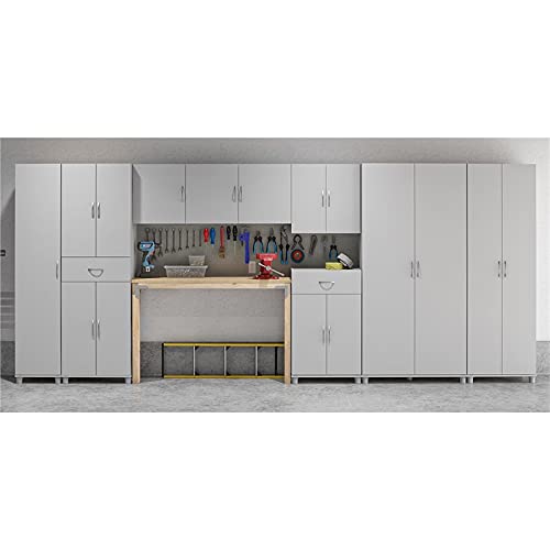 Pemberly Row Transitional 16" Utility Storage Cabinet in Dove Gray