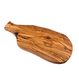 cleminson 16" x 7" olive wood chopping, serving and charcuterie board with handle