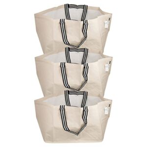 ikea gorsnygg large reusable carrier bag (frakta-style), light beige with striped handles, 57x37x39cm, 71l, 205.041.94 - set of 3, beige, large - 71l, frakta