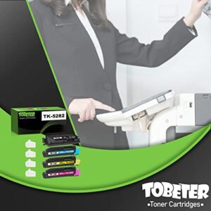ToBeter Compatible TK-5282 Toner Replacement for Kyocera TK5282 TK-5282K TK-5282C TK-5282M TK-5282Y Toner Cartridge for ECOSYS M6235cidn M6635cidn P6235cdn Printer (4 Pack, BK/C/Y/M, High Yield)