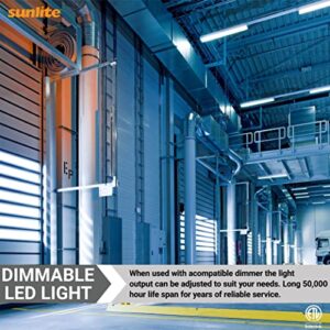 Sunlite 85553 4-Foot LED Linear Strip Light Fixture, 40 Watts, 4600 Lumens, Selectable 3 CCT 3000K-5000K, Dimmable, 50,000 Hour Life Span, 83 CRI, Surface Mount, Steel Body, ETL & DLC Listed