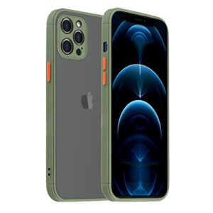 pigluloo phone case compatible with iphone 13 pro max，made of tpu+pc hybrid material, anti-fall and anti-collision， lens protection，green case