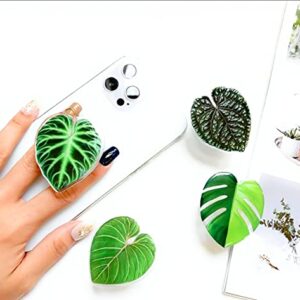 Monstera Anthurium Philodendron Leaf Tropical Aroid Plant Phone Grip Handle for Phone & Tablet (Verrucosum)