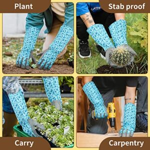 Long Gardening Gloves for Women Thorn Proof, Comfortable Soft Leather Garden Gloves for Gardening, Cleaning, Digging