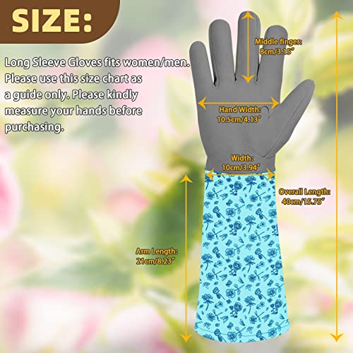 Long Gardening Gloves for Women Thorn Proof, Comfortable Soft Leather Garden Gloves for Gardening, Cleaning, Digging