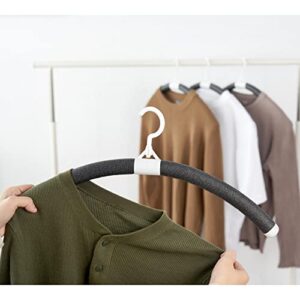 displays by jack no shoulder bumps sweater coat hangers padded no slip clothes hanger flexible bendable for bump free clothing adjustable versatile, extended width 21" (black, 4)