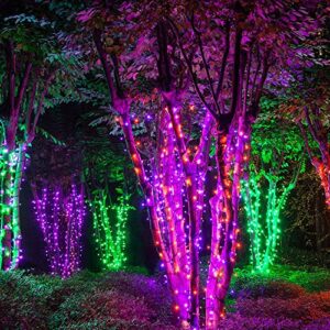 Dazzle Bright 2 Pack Halloween Mini String Lights, 50 LED 16FT Waterproof Battery Operated Fairy Lights, 8 Modes Halloween Decorations for Indoor Outdoor Party Garden Decor (Purple & Orange)