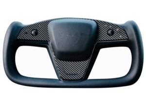black carbon fiber vinyl wrap for tesla model s & x steering yoke - color change kit decal sticker, interior styling 2021 2022 2023 tesla model x & s accessories