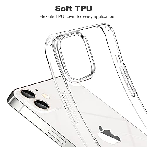 JJGoo Compatible with iPhone 12 Case & 12 Pro Case Clear Soft Transparent Shockproof Protective Slim Thin Bumper Phone Cover for 12 and 12 Pro - 6.1 inch