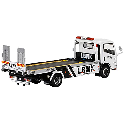 Truescale Miniatures Isuzu N-Series Vehicle Flatbed Transporter RHD (Right Hand Drive) LBWK White LBWK Black 1/64 Diecast Model by True Scale Miniatures MGT00356R