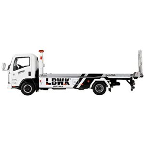 Truescale Miniatures Isuzu N-Series Vehicle Flatbed Transporter RHD (Right Hand Drive) LBWK White LBWK Black 1/64 Diecast Model by True Scale Miniatures MGT00356R