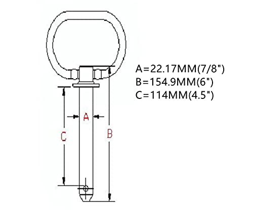 7/8"X4.6"Heavy Duty Trailer Tow Hitch Pin,Hitch Pin Offering Strong Load Carrying Capacity and Impact Resistance,Rust Resistant