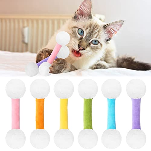 CiyvoLyeen Swabs Catnip Toys Set of 6 Soft Plush Cat Kicker Toys Interactive Kitty Kick Sticks for Cat Lovers Gift Durable Cat Teething Chew Toy