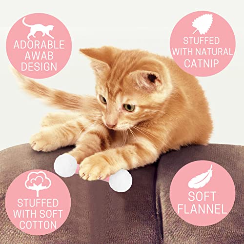 CiyvoLyeen Swabs Catnip Toys Set of 6 Soft Plush Cat Kicker Toys Interactive Kitty Kick Sticks for Cat Lovers Gift Durable Cat Teething Chew Toy