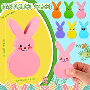 6 Pcs Easter Tray Table Decorations for Home Bunny Table Wooden Sign Cute Wood Tabletop Peeps Decor Bunny Cutout Spring Easter Tray Decorative Sign and Plaque Freestanding Craft for Party Office