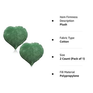 2 Pieces Leaf Shaped Throw Pillow Cushion 20 x 20 Inch 3D Leaf Shaped Throw Pillow Leaves Plant Pillow Home Decoration for Car Bedroom Sofa Couch Living Room (Dark Green)