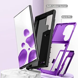 WeLoveCase Samsung Galaxy S22 Ultra Case Wallet Case with Credit Card Holder & Hidden Mirror, All-Round Protection Shockproof Phone Cover Designed for Samsung Galaxy S22 Ultra, 6.8 Inch Purple