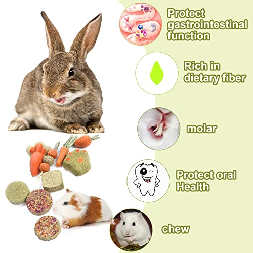 X-pet Rabbit Treats Guinea Pig Toys and Treats Bunny Chew Toys, Chinchilla Molar Toys, Timothy Hay Carrot Suitable for Guinea Pig, Hamster Chinchilla Rabbit Teeth Grinding and Chews