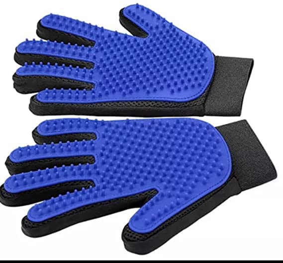 Pet Grooming Brush Gloves, Five Finger Design, Perfect for Dogs and Cats (1 Pair)