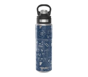tervis blue hawaiian pattern water, 24oz wide mouth bottle, stainless steel
