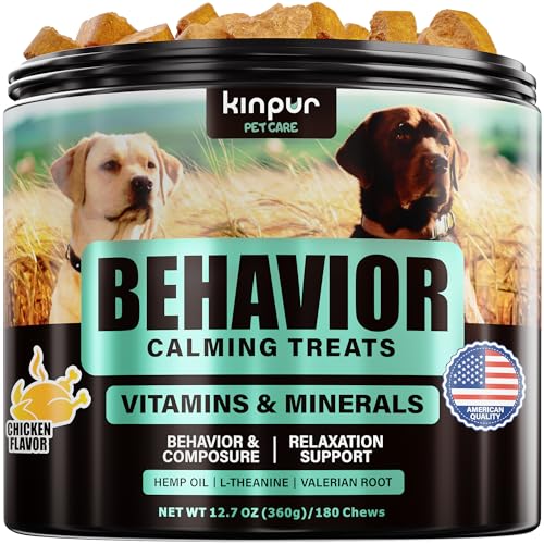 Hemp Calming Chews for Dogs with Vitamins and Minerals - Natural Dog Calming Treats with Hemp Oil - Help Your Dog Relax During Thunderstorms, Separation, Car Rides - 180 Tasty Calming Dog Treats