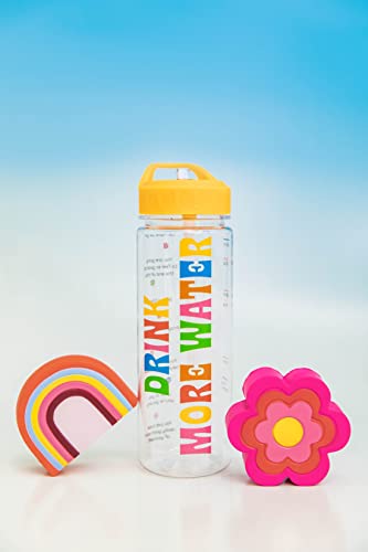 ban.do Insulated Water Bottle with Straw, BPA-Free Water Bottle Holds 24 Ounces with Motivational Markers for Daily Drinking, Drink More Water