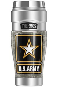 thermos army official u.s. army logo on camo stainless king stainless steel travel tumbler, vacuum insulated & double wall, 16oz