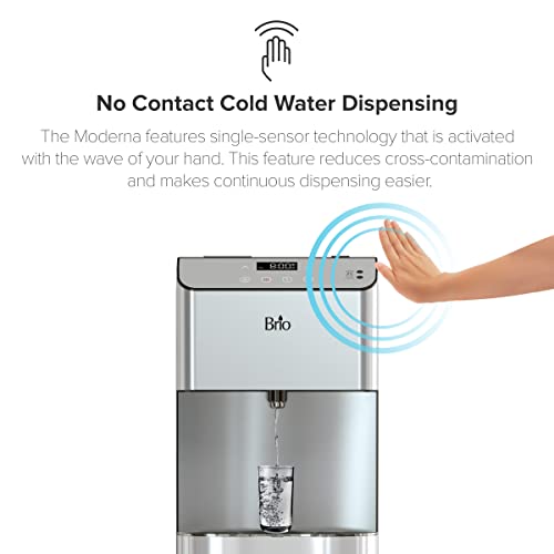 Brio 700 Series Moderna 3-Stage Touch-Less Countertop Bottle-Less POU Tri-Temperature Digital Water Cooler Dispenser