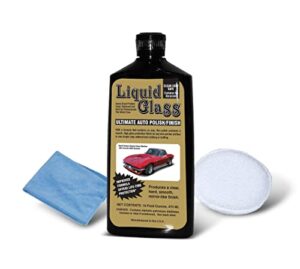 liquid glass ultimate auto polish/finish, microfiber cloth, and applicator pad - seal and protect your vehicle’s finish with liquid glass ultimate auto polish/finish, 16 oz.