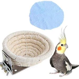 zmgmsmh Handmade Cotton Rope Bird Breeding Nest Bed for Budgie Parakeet Cockatiel Parakeet Conure Canary Finch Lovebird and Small Parrot Cage Hatching Nesting Box (Cotton Rope)