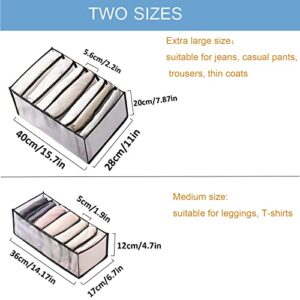 7 Grids Wardrobe Clothes Organizer, Extra Large Washable Folding Drawer Organizers, Closet Drawer Organizer, Mesh Clothes Storage Organizer for Pants Jeans T-shirt Legging Shirt