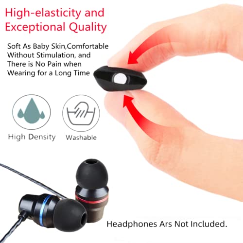 Earbud Tips 9 Pairs Replacement Earbud Tips Earbuds Replacement Tips Headphone Earbud Tips Fit For Inner Hole From 4mm-5.5mm Earphones Earbud Replacement Tips Ear Bud Replacement Pieces Silicone Black