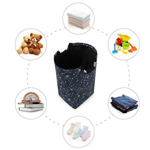 ALAZA Night Sky Stars Moon Laundry Basket with Handles, Durable Laundry Hamper Bag Collapsible Cloth Storage Bin for Home Bedroom Bathroom College Dorm